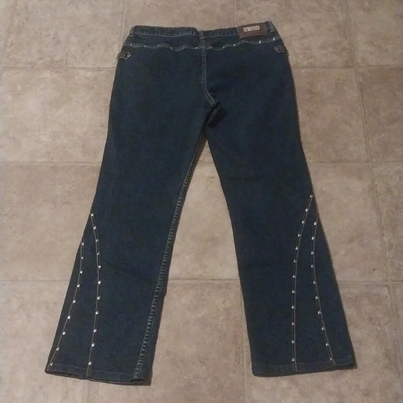 Vintage Lawman Western Studded Sim Fit Jeans Size 14 - Picture 3 of 12